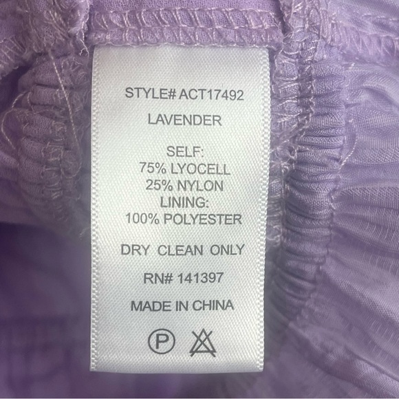 Astr Irwin Bustier Lilac Women's Smocked Crepe Long Puff Sleeve Top Sz M Pastel - Picture 4 of 14